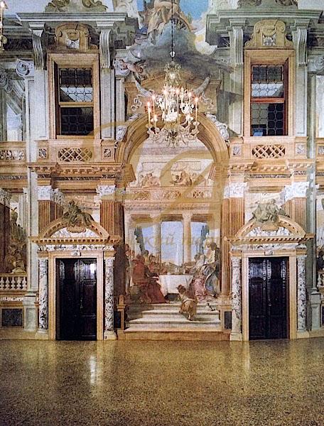 Венецианский терраццо в Палаццо Лабия Венецианский терраццо на основе из извести (реставрация 1964 г.), Палаццо Лабия, г. Венеция, Италия