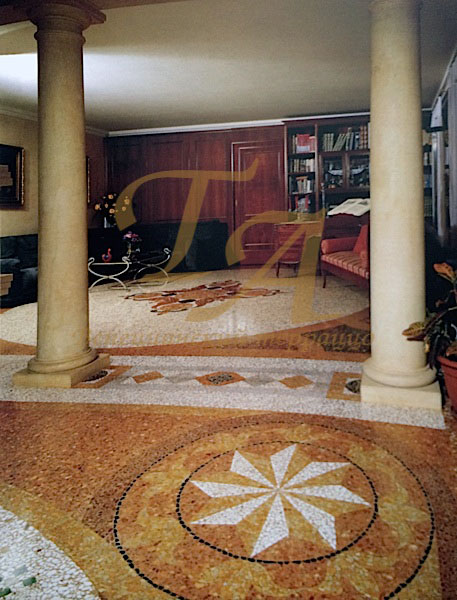 Венецианский терраццо в г. Виченца Венецианский терраццо с использованием декоративных орнаментов, частный дом, г. Виченца, Италия