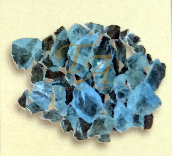 Пример наполнителя из муранского стекла Голубое муранское стекло